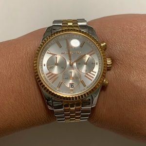 Michael kors lexington 3 tone watch
